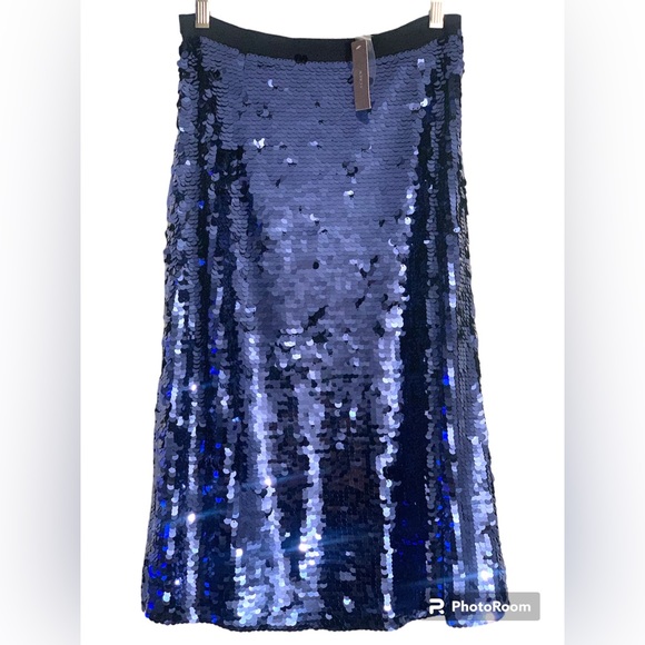 J.Crew collection sequins midi skirt royal blue NWT Size 2 - Picture 6 of 9